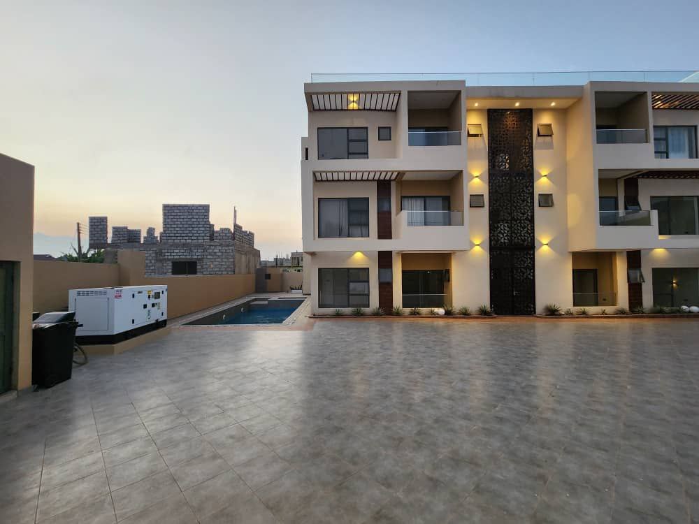 A large building with a large window